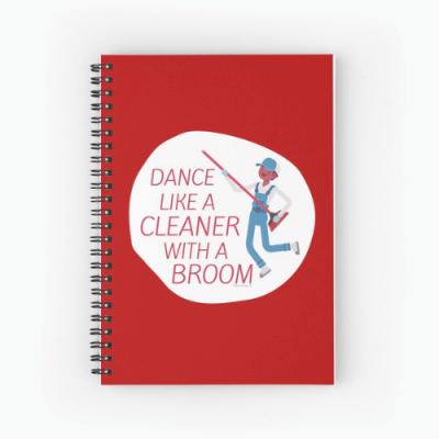 Cleaner With a Broom Savvy Cleaner Funny Cleaning Gifts Spiral Notebook