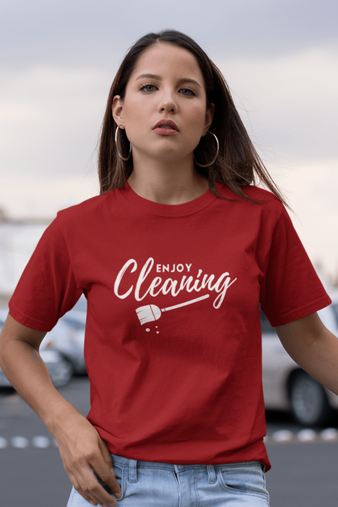 Enjoy Cleaning Savvy Cleaner Funny Cleaning Shirts Women's Standard T-Shirt