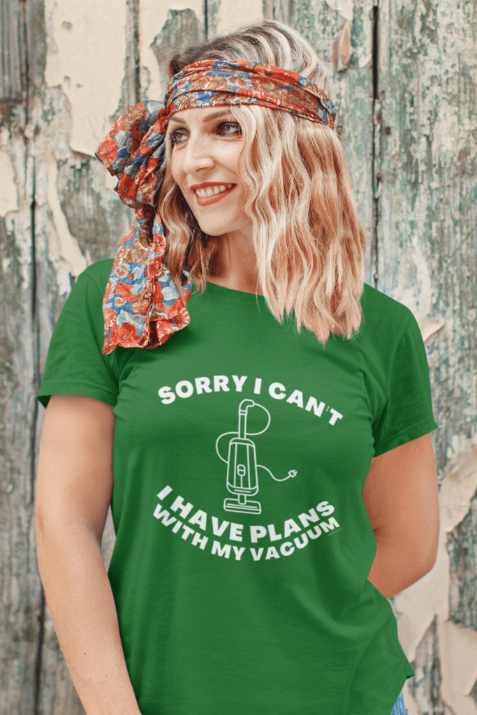 Plans With My Vacuum Savvy Cleaner Funny Cleaning Shirts Women's Standard Tee