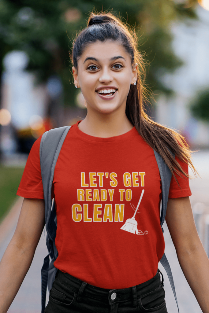 Ready to Clean Savvy Cleaner Funny Cleaning Shirts Women's Standard Tee