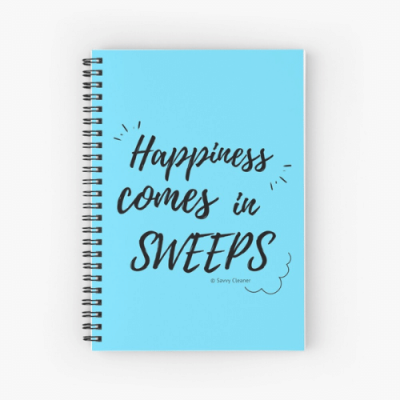 Happiness Comes in Sweeps Savvy Cleaner Funny Cleaning Gifts Spiral Notebook