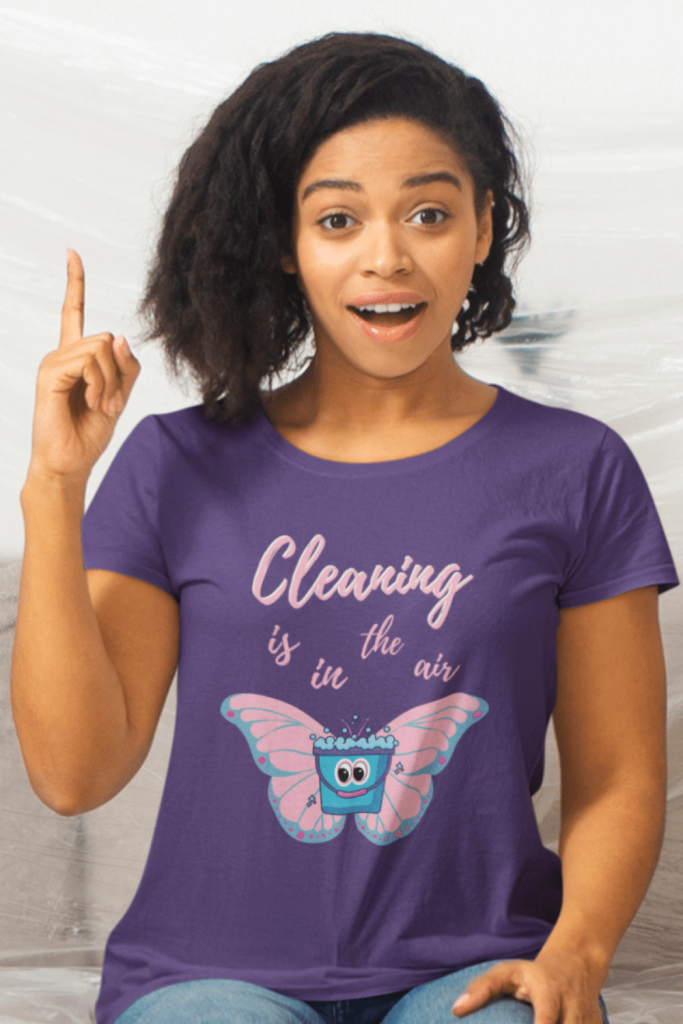 Cleaning is in the Air Savvy Cleaner Funny Cleaning Shirts Women's Standard T-Shirt