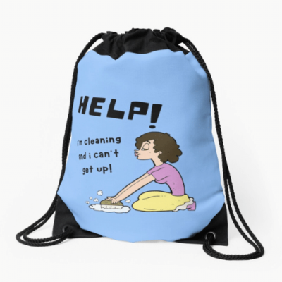 Help I'm Cleaning Savvy Cleaner Funny Cleaning Gifts Drawstring Bag