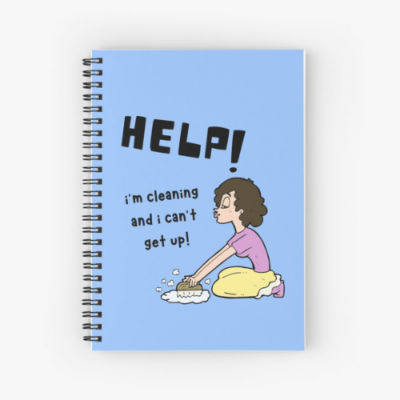 Help I'm Cleaning Savvy Cleaner Funny Cleaning Gifts Spiral Notebook