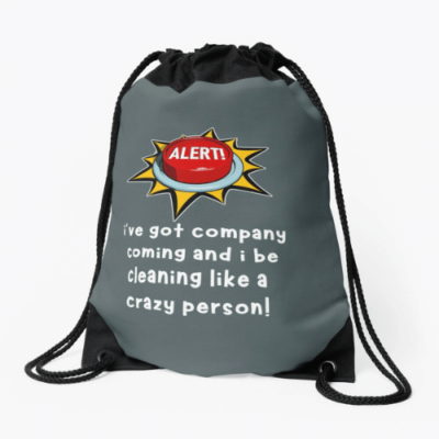 Like a Crazy Person Savvy Cleaner Funny Cleaning Gifts Drawstring Bag