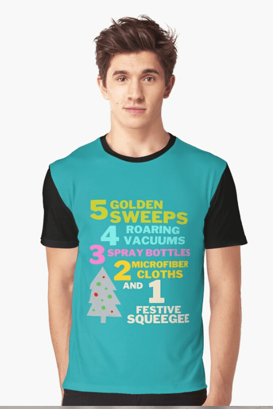 1 Festive Squeegee Savvy Cleaner Funny Cleaning Shirts Graphic Tee