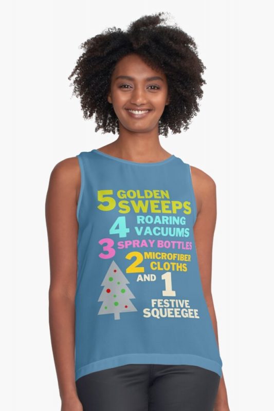 1 Festive Squeegee Savvy Cleaner Funny Cleaning Shirts Sleeveless Top