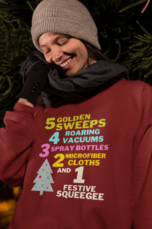 1 Festive Squeegee Savvy Cleaner Funny Cleaning Shirts Women's Slouchy Sweatshirt