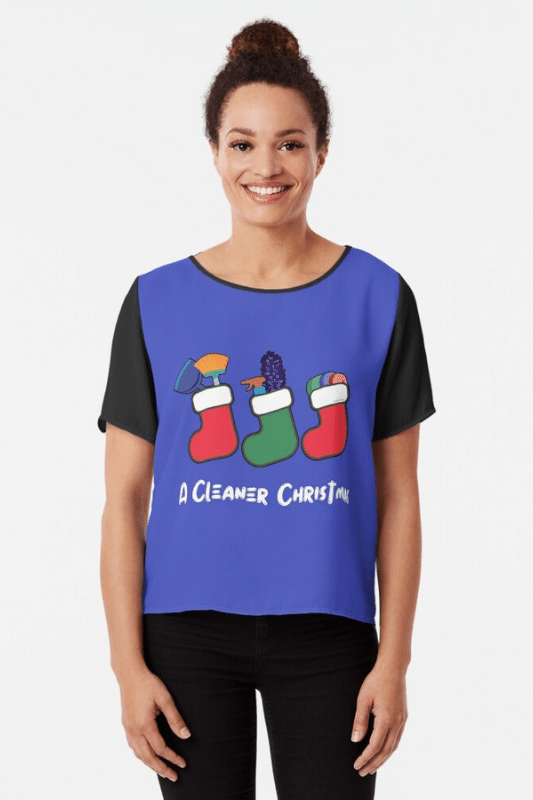 A Cleaner Christmas Savvy Cleaner Funny Cleaning Shirts Chiffon Tee