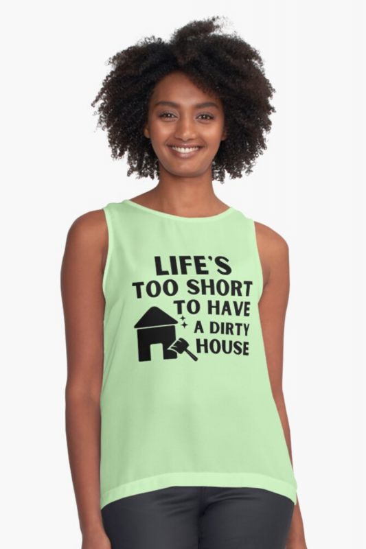 A Dirty House Savvy Cleaner Funny Cleaning Shirts Sleeveless Top