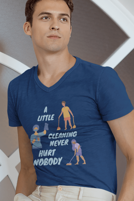 A Little Cleaning, Savvy Cleaner Funny Cleaning Shirts, Premium V-Neck T-Shirt
