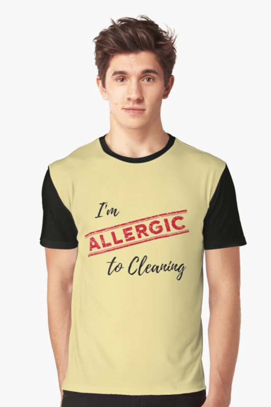 Allergic to Cleaning Savvy Cleaner Funny Cleaning Shirts Graphic T-Shirt