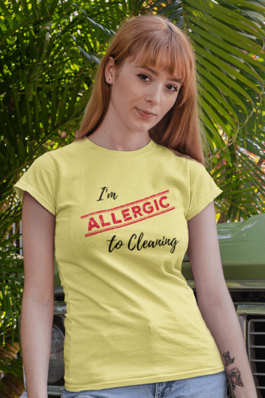Allergic to Cleaning Savvy Cleaner Funny Cleaning Shirts Standard T-Shirt