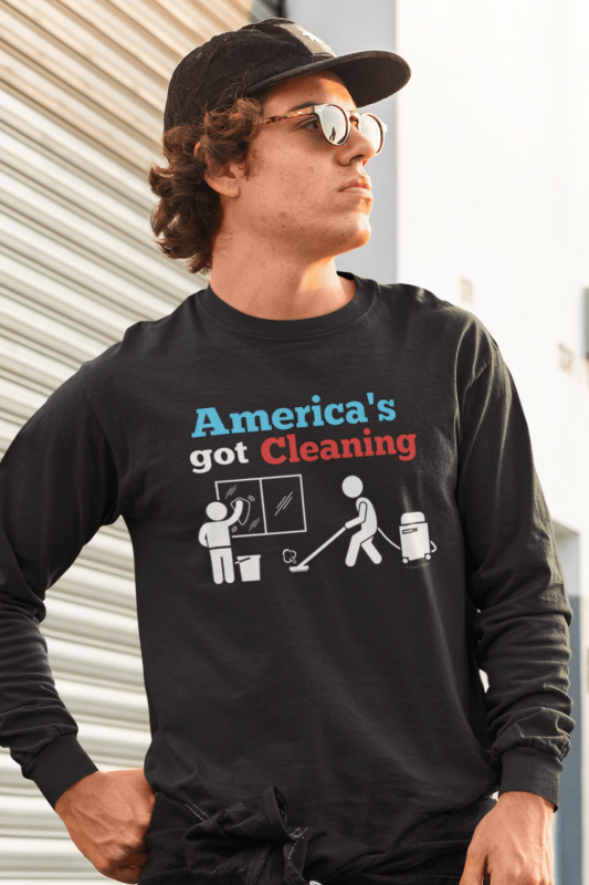 America's Got Cleaning Savvy Cleaner Funny Cleaning Shirts Classic Long Sleeve Tee