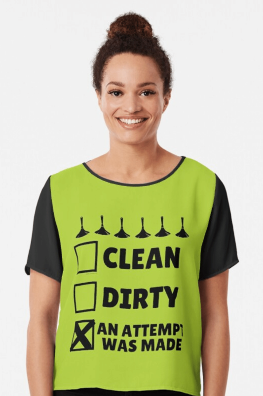 An Attempt Was Made Savvy Cleaner Funny Cleaning Shirts Chiffon Top