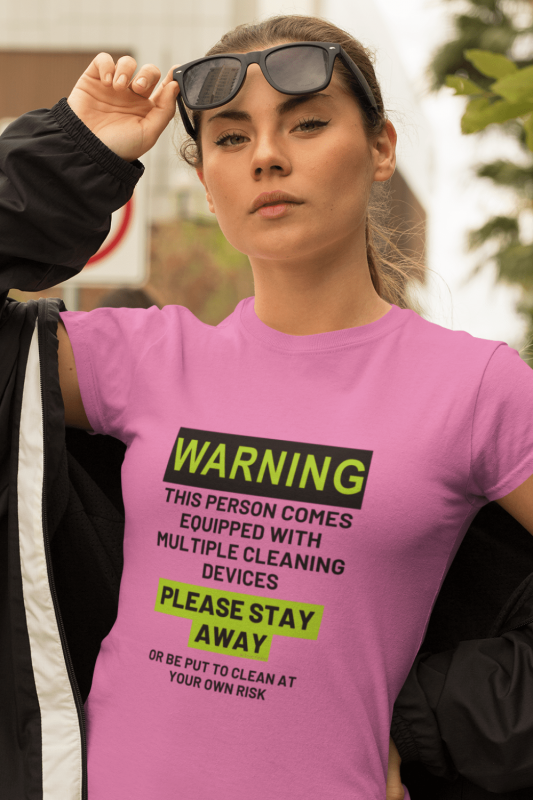 At Your Own Risk Savvy Cleaner Funny Cleaning Shirts Women's Comfort T-Shirt