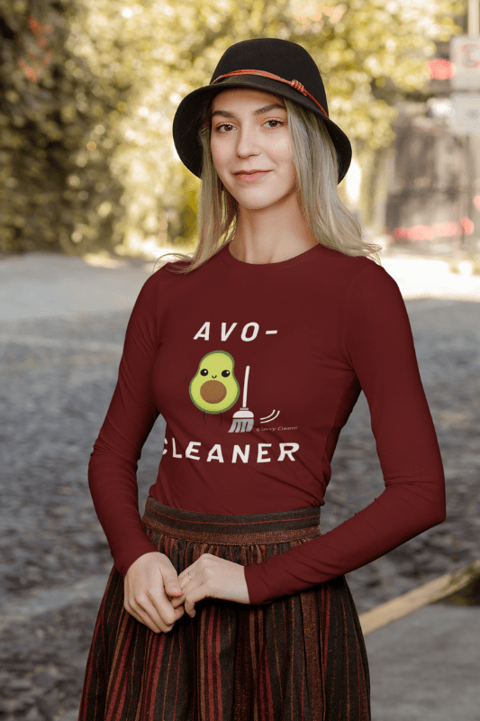 Avo-Cleaner, Savvy Cleaner Funny Cleaning Shirts, Women's Flowy Long Sleeve T-Shirt
