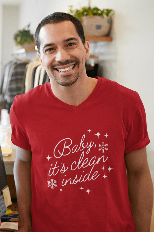 Baby It's Clean Inside Savvy Cleaner Funny Cleaning Shirts Premium V-Neck T-Shirt