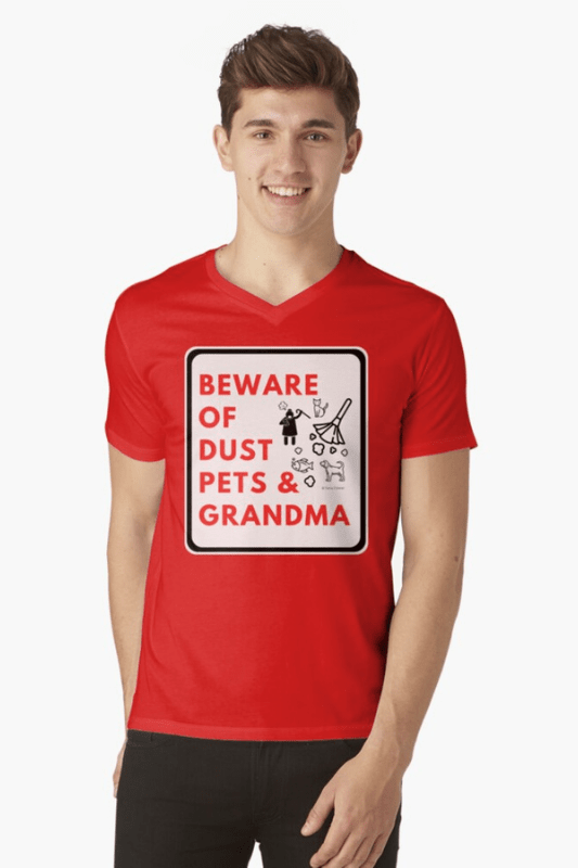 Beware of Grandma Savvy Cleaner Funny Cleaning Shirts V-Neck Tee