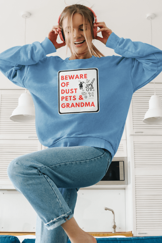 Beware of Grandma Savvy Cleaner Funny Cleaning Shirts Women's Slouchy Sweatshirt