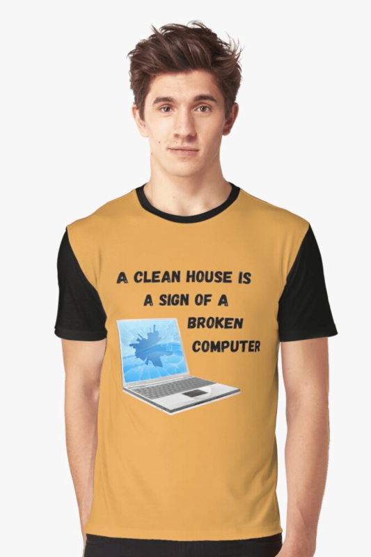 Broken Computer Savvy Cleaner Funny Cleaning Shirts Graphic T-Shirt