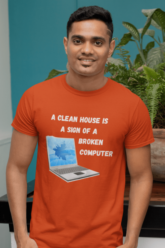 Broken Computer Savvy Cleaner Funny Cleaning Shirts Men's Standard Tee
