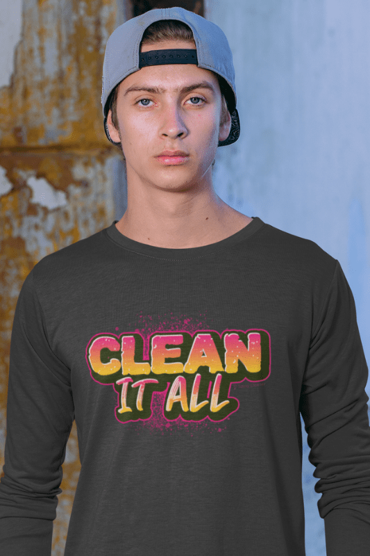 Clean it All, Savvy Cleaner Funny Cleaning Shirts, Premium Long Sleeve T-Shirt