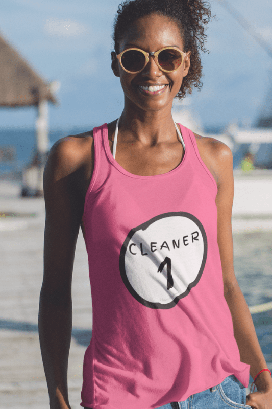 Cleaner 1, Savvy Cleaner Funny Cleaning Shirts, Women's Flowy Tank Top