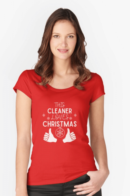 Cleaner Loves Christmas Fitted Scoop Tee
