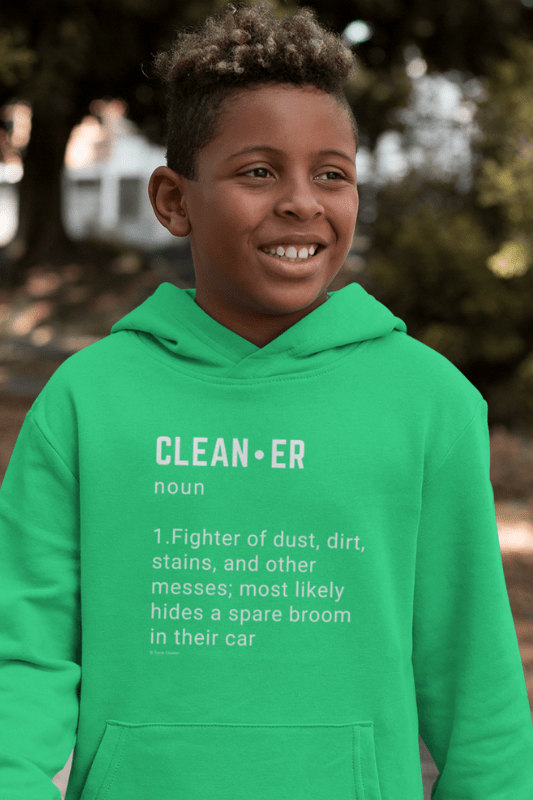 Cleaner Noun Savvy Cleaner Funny Cleaning Shirts Kids Classic Pullover Hoodie