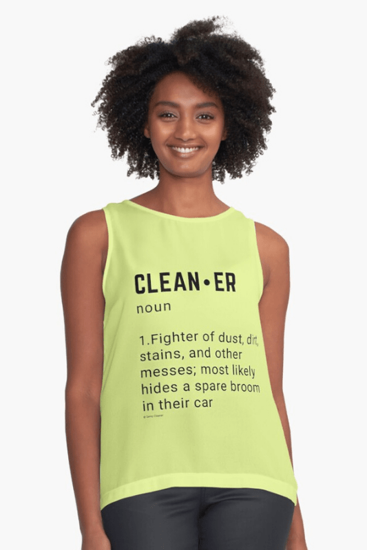 Cleaner Noun Savvy Cleaner Funny Cleaning Shirts Sleeveless Top