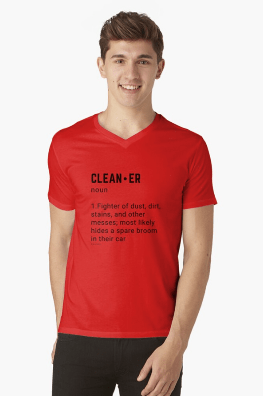 Cleaner Noun Savvy Cleaner Funny Cleaning Shirts V-Neck Tee