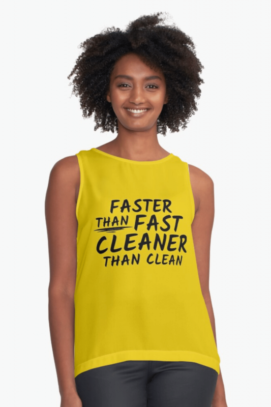 Cleaner Than Clean Savvy Cleaner Funny Cleaning Shirts Sleeveless Top