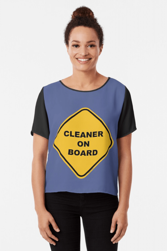 Cleaner on Board, Savvy Cleaner Funny Cleaning Shirts, Chiffon Shirt