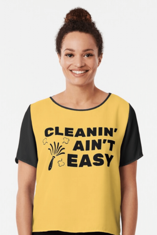 Cleanin Aint Easy Savvy Cleaner Funny Cleaning Shirts Chiffon Top