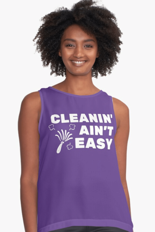 Cleanin Aint Easy Savvy Cleaner Funny Cleaning Shirts Sleeveless Top