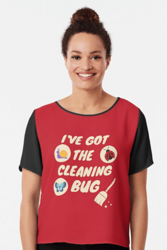 Cleaning Bug Savvy Cleaner Funny Cleaning Shirts Chiffon Top