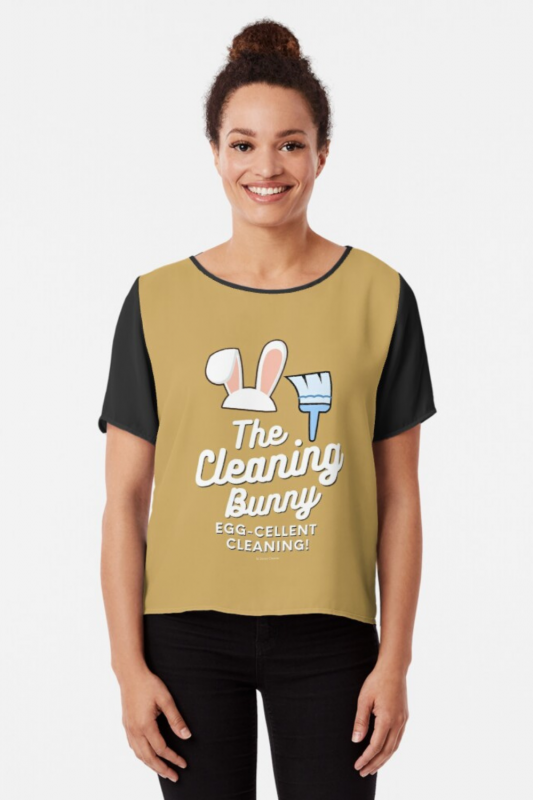 Cleaning Bunny Savvy Cleaner Funny Cleaning Shirts Chiffon Top