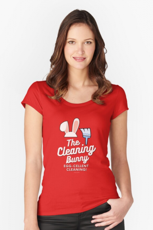 Cleaning Bunny Savvy Cleaner Funny Cleaning Shirts Fitted Scoop Tee