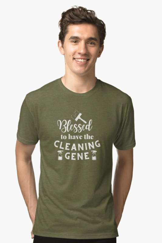 Cleaning Gene Savvy Cleaner Funny Cleaning Shirts Triblend T-Shirt
