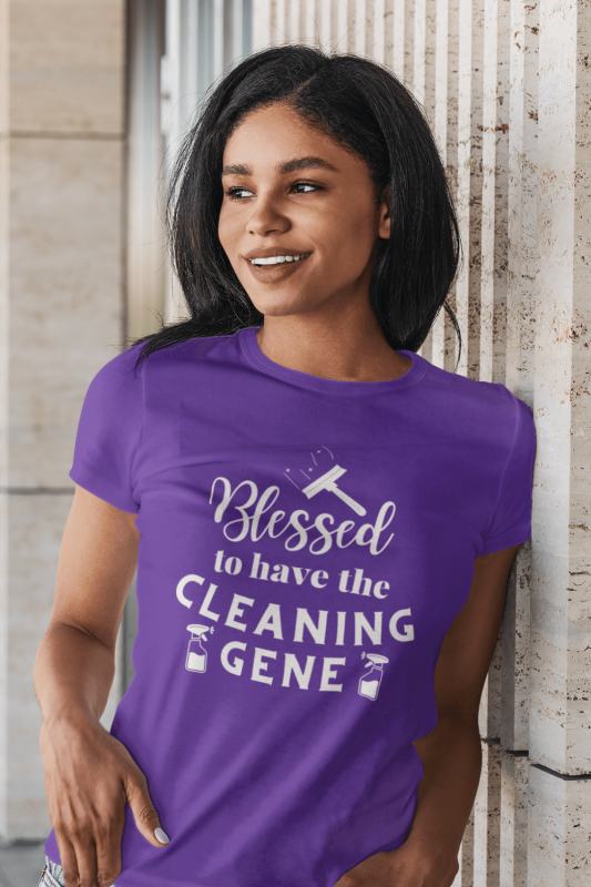 Cleaning Gene Savvy Cleaner Funny Cleaning Shirts Women's Boyfriend T-Shirt