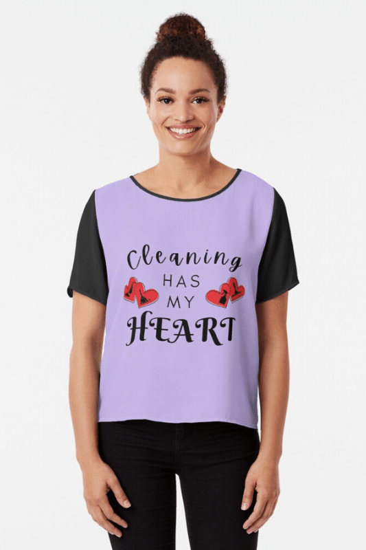 Cleaning Has My Heart Savvy Cleaner Funny Cleaning Shirts Chiffon Tee