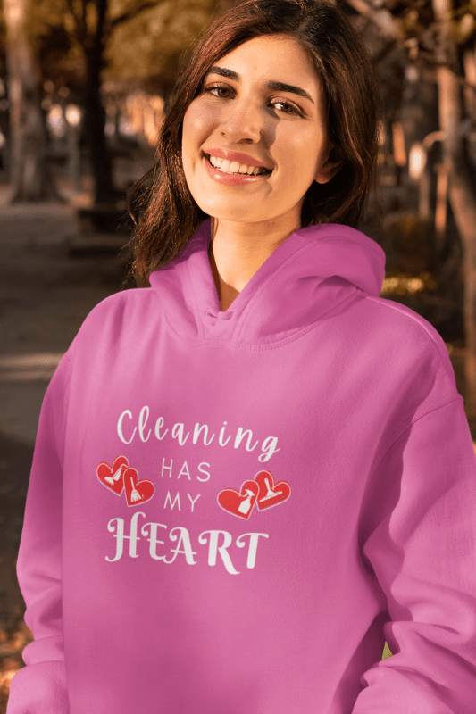 Cleaning Has My Heart Savvy Cleaner Funny Cleaning Shirts Classic Pullover Hoodie