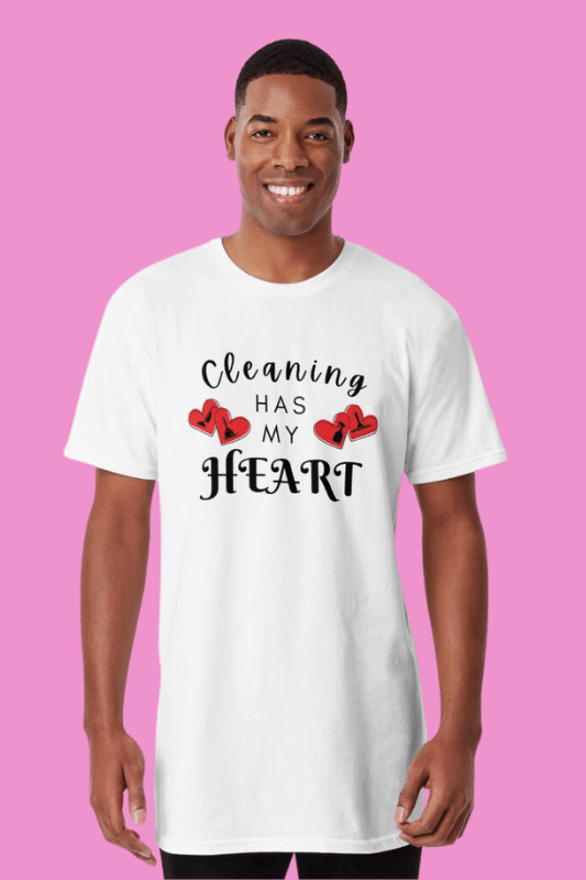 Cleaning Has My Heart Savvy Cleaner Funny Cleaning Shirts Long Tee