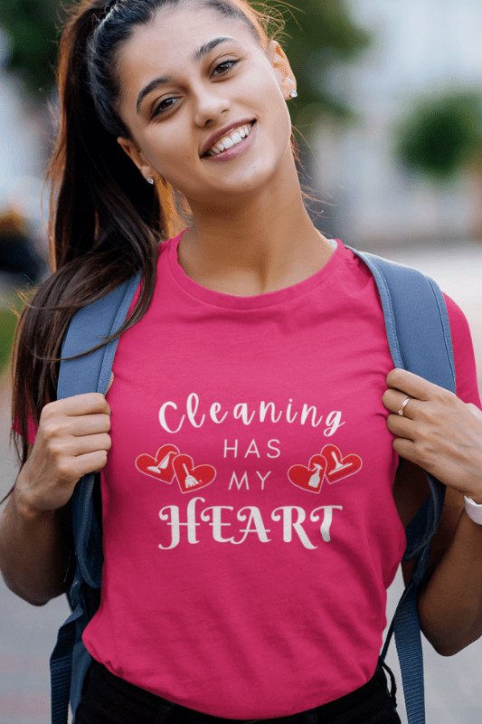 Cleaning Has My Heart Savvy Cleaner Funny Cleaning Shirts Women's Classic T-Shirt