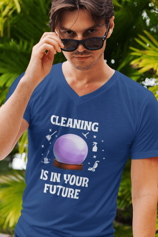 Cleaning Is In Your Future Savvy Cleaner Funny Cleaning Shirts Premium V-Neck T-Shirt
