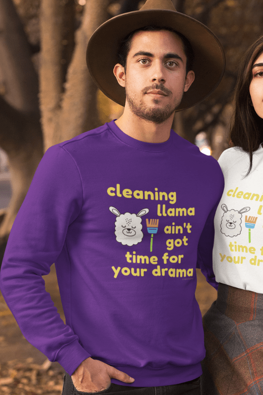 Cleaning Llama, Savvy Cleaner Funny Cleaning Shirts, Classic Long Sleeve T-Shirt