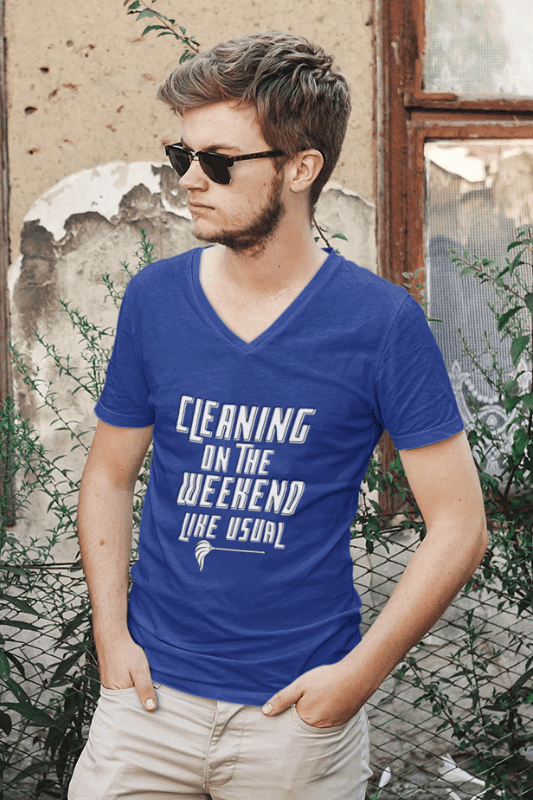 Cleaning On The Weekend Savvy Cleaner Funny Cleaning Shirts Premium V-Neck T-Shirt