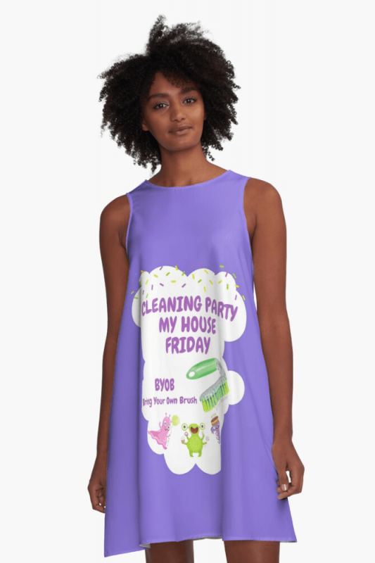 Cleaning Party, Savvy Cleaner Funny Cleaning Shirts, A-Line Dress