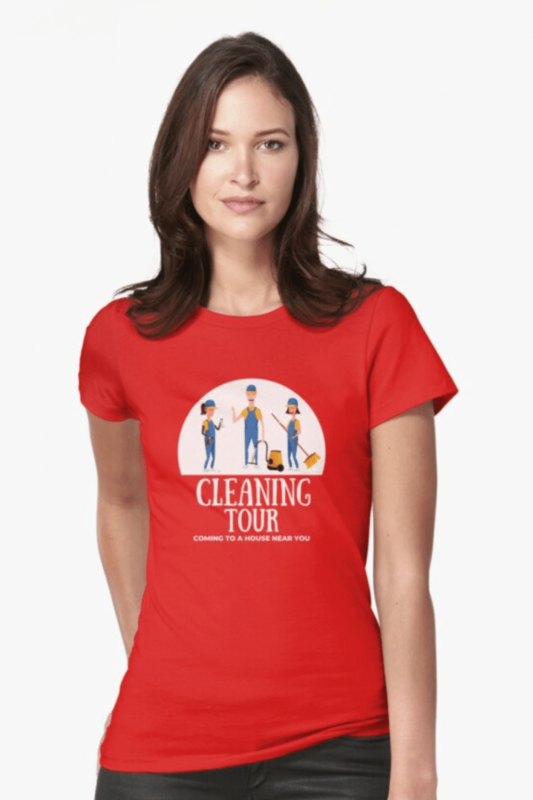 Cleaning Tour Savvy Cleaner Funny Cleaning Shirts Fitted T-Shirt